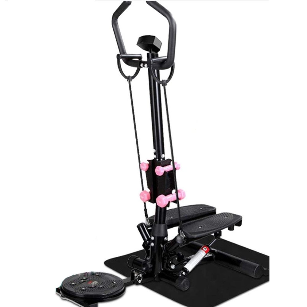 Stepper,Mini-Swing Twist Stair Step Machiner with Dumbbells and Twist Discs Home Weight Loss Climbing Machine Sports Equipment for Women Men