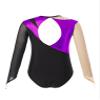 ACSUSS Long Sleeve Gymnastic Leotard for Girls Metallic Rhinestone Dance Skating Unitard Competition Bodysuit Dancewear Purple 10 Years view 4