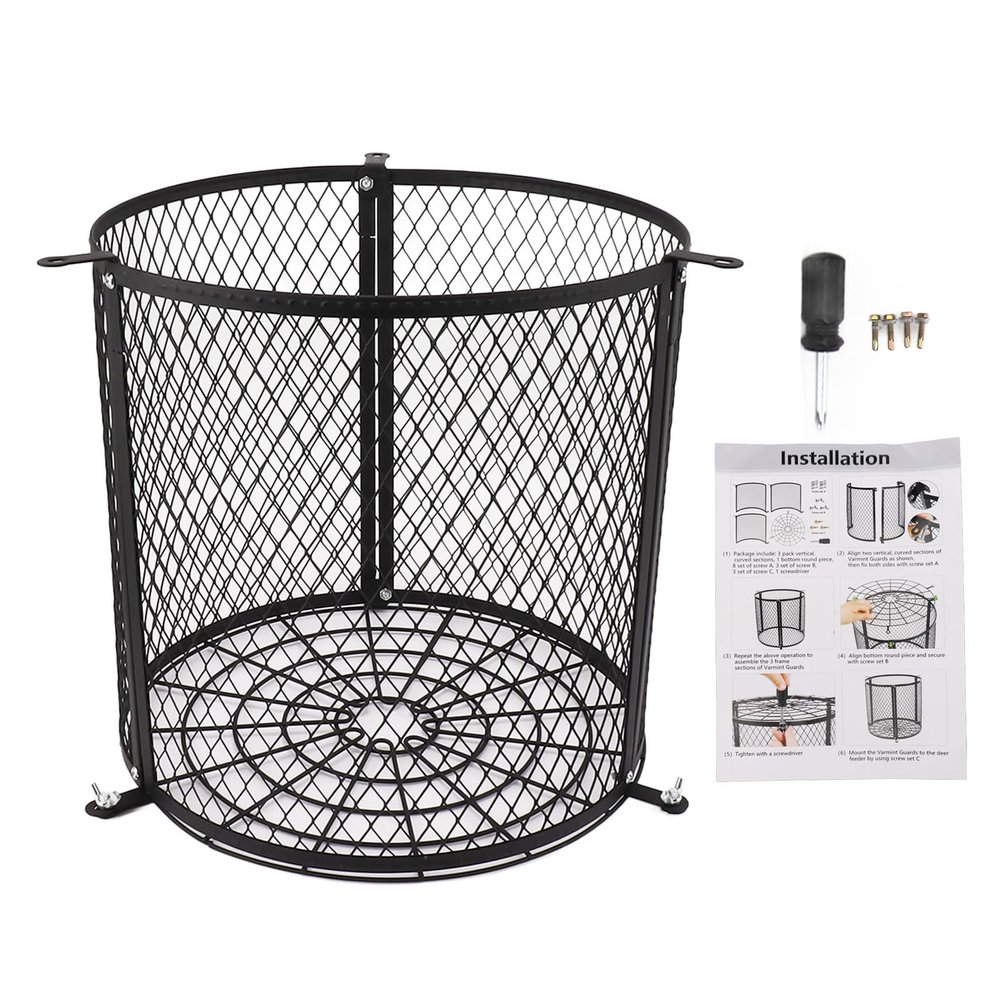 Plplaaoo Varmint Feeder Cage for Deer Feeder Stainless Steel Deer Feeder Varmint Guard | Weatherproof, Heavy-Duty Outdoor Feeder Protection for Hunting & Forest Use