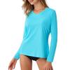 SG Edge Women's Standard V-Neck UPF 50+ Long Sleeve Swim Rash Guard Shirt, Sea Blue view 2