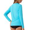 SG Edge Women's Standard V-Neck UPF 50+ Long Sleeve Swim Rash Guard Shirt, Sea Blue view 3