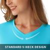 SG Edge Women's Standard V-Neck UPF 50+ Long Sleeve Swim Rash Guard Shirt, Sea Blue view 4