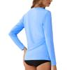 SG Edge Women's Standard V-Neck UPF 50+ Long Sleeve Swim Rash Guard Shirt, Vista Blue view 3
