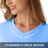 SG Edge Women's Standard V-Neck UPF 50+ Long Sleeve Swim Rash Guard Shirt, Vista Blue view 4