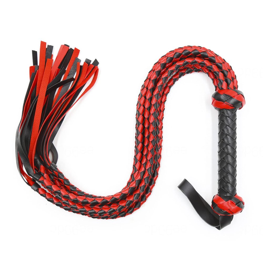 Leather Woven Whip (Color : BlackRed)