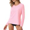 SG Edge Women's Standard V-Neck UPF 50+ Long Sleeve Swim Rash Guard Shirt, Pink view 2