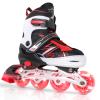 LEJIJIT Adjustable Kids Inline Skates for Girls Boys Children Beginners, Black & Red Inline Skates with Light Up Wheels for Kids and Youth for Indoor Outdoor Sports (Small) view 1