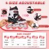 LEJIJIT Adjustable Kids Inline Skates for Girls Boys Children Beginners, Black & Red Inline Skates with Light Up Wheels for Kids and Youth for Indoor Outdoor Sports (Small) view 2