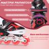 LEJIJIT Adjustable Kids Inline Skates for Girls Boys Children Beginners, Black & Red Inline Skates with Light Up Wheels for Kids and Youth for Indoor Outdoor Sports (Small) view 3