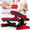 Stepper,Mini Hydraulic Men and Women Cardio Exercise Trainer,Monitor and Resistance Bands Exercises Equipment,Red view 1