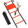 Camkinger Fixed Rung Agility Ladder, 20ft, 12 Rungs No Tangle Speed and Agility-Training Equipment for Soccer Footwork Coaching Ladders with Carrying Bag, Ground Stakes for Adults, Youth Kids, Orange view 1