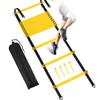 Camkinger Fixed Rung Agility Ladder, 20ft, 12 Rungs No Tangle Speed and Agility-Training Equipment for Soccer Footwork Coaching Ladders with Carrying Bag, Ground Stakes for Adults, Youth Kids, Yellow view 1
