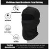 Ski Full Face Mask UV Sun Protection Balaclava Windproof Tactical Face Shield US Black view 3