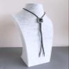ARTICAL HEART Vintage Silver Western Celtic With Black Agate Stone Bolo Tie view 4