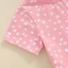 0-3T Toddler Baby Girl Summer Clothes Short Sleeve Floral Tshirt Tops and Shorts Set Oversized Outfit Boho Clothes (A-Pink, 2-3 Years) view 4