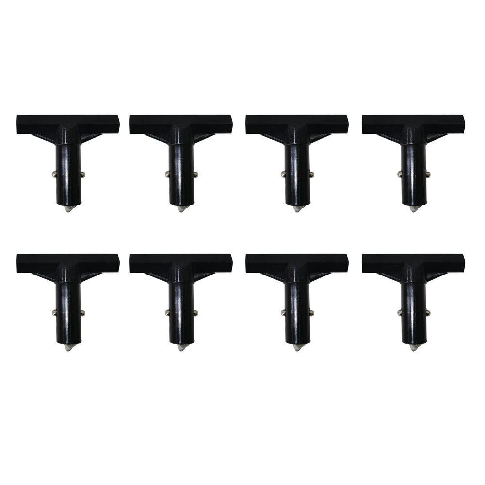 Furnitop Trampoline Pole Covers T-Tube Connector Trampoline Black Plastic T-Connector Trampoline Pole Caps Fit for Connection Combination of Trampoline Top Pole Between Net, 8 Pack