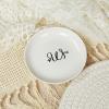 Generic Initials Trinket Ring Dish Ceramic Jewery Holder Tray with Personalized W-Monogrammed Jewelry Plate Engagement Wedding Birthday Gifts for Friends, Sister, Mom, Aunt, Grandma 4"" view 2