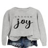 ESIKAH Choose Joy Sweatshirt Christian Sweatshirt Jesus Religious Shirt Gift Women Casual Crewneck Inspirational Pullover Top Gray view 2
