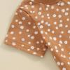 0-3T Toddler Baby Girl Summer Clothes Short Sleeve Floral Tshirt Tops and Shorts Set Oversized Outfit Boho Clothes (A-Brown, 2-3 Years) view 4