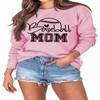 YRHGNMK Baseball Mom Fall Winter Sweatshirt for Women Funny Letter Print Long Sleeve Crewneck Pullover Tops Pink view 1