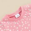 0-3T Toddler Baby Girl Summer Clothes Short Sleeve Floral Tshirt Tops and Shorts Set Oversized Outfit Boho Clothes (A-Pink, 0-6 Months) view 3