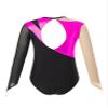 ACSUSS Long Sleeve Gymnastic Leotard for Girls Metallic Rhinestone Dance Skating Unitard Competition Bodysuit Dancewear Hot Pink 12 Years view 4