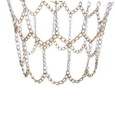 SUPVOX Double Basketball Net Pocket Iron Chain Net Easy to Use Storage for Sports Balls