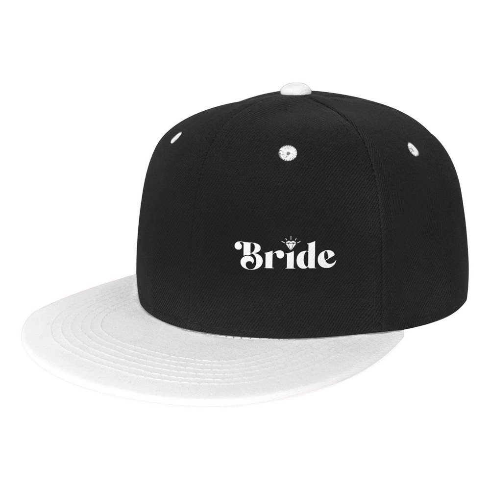 Renzund Bride Hat Funny Snapback Flat Brim Bill Hip Hop Baseball Cap Women Men Gift White