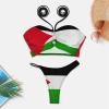 Palestine Flag Women's Two Piece Swimsuit Bikini Sexy Bathing Suits Halter Triangle Tops String Bikini Sets S view 3