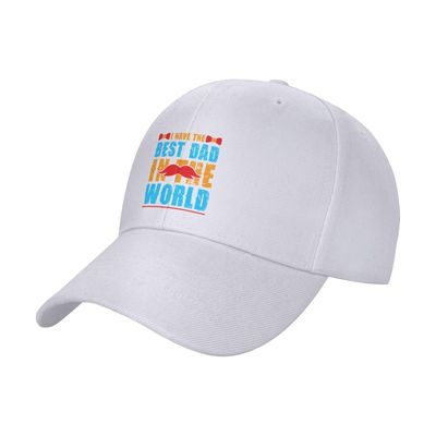 Adjustable I Have The Best Dad in The World Baseball Caps for Men Women Hat Truck Driver Hats Funny Baseball Cap White