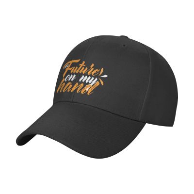 Adjustable Future On My Hand Baseball Caps for Men Women Hat Truck Driver Hats Funny Baseball Cap Black