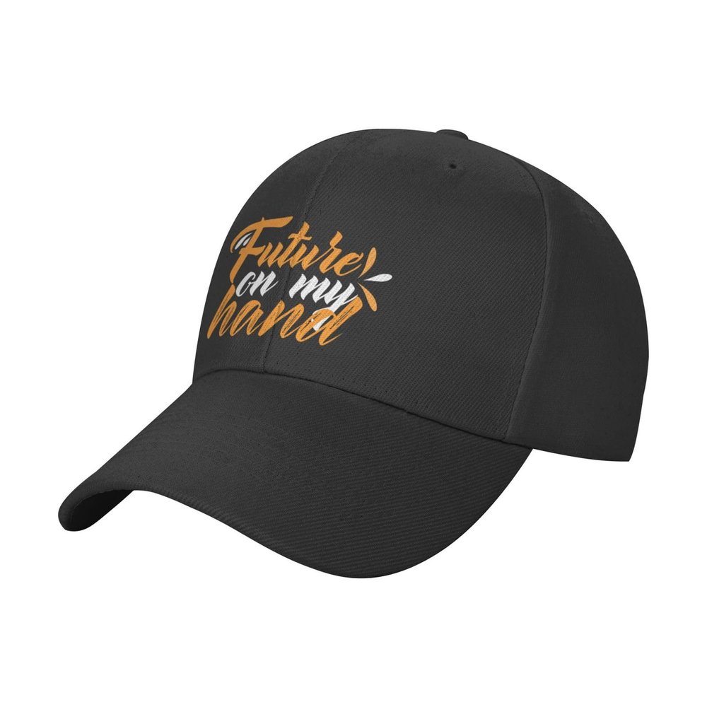 Adjustable Future On My Hand Baseball Caps for Men Women Hat Truck Driver Hats Funny Baseball Cap Black