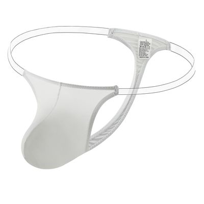 GAOGAO Free Breathing Male Pouch Ice Silk G-Strings & Thongs Underwear Men Brief with Transparent Waist Belt (X-Large, white)