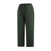 LRMQS Beach Pants Capri Length for Women 2026 Spring Summer Linen Capris Drawstring Elastic Waist Trendy Cropped Trousers view 3