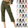LRMQS Women Capri Pants 2026 Summer Trendy Linen Cropped Trouser with Pockets Beach Casual Cruise Fashion Capris Clothes view 1