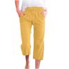 LRMQS Capri Pants for Women Casual Summer 2026 Drawstring Capris Linen Pants Pockets Beach Straight Wide Leg Cropped Trousers view 1