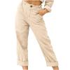 LRMQS Women Capri Pants 2026 Summer Trendy Linen Cropped Trouser with Pockets Beach Casual Cruise Fashion Capris Clothes view 2