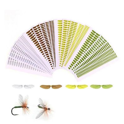 Cuoyuqie 28pcs Fly Tying Realistic Wasp Wings Amazing Detail Durable Real Print Trout (Yellow 28pcs)