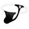 GAOGAO Free Breathing Male Pouch Ice Silk G-Strings & Thongs Underwear Men Brief with Transparent Waist Belt (Medium, black) view 1