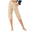 LRMQS Womens Capri Pants Summer Trendy Casual Elastic Waist Cropped Trouser Fashion Resort Wear Beach Vacation Capris Clothes view 1