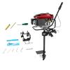 8HP 4-Stroke Outboard Motor, 196CC Gasoline Boat Engine with Air Cooled Design, TCI Ignition& 360 Steering for Inflatable Boats Inflatable Yachts Fishing Boats view 1