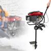 8HP 4-Stroke Outboard Motor, 196CC Gasoline Boat Engine with Air Cooled Design, TCI Ignition& 360 Steering for Inflatable Boats Inflatable Yachts Fishing Boats view 2
