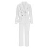SACFOF 2 Piece Outfits for Women Long Sleeve Solid Color Blazer with Pants Casual Elegant Work Office Suit Sets view 2
