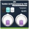 30 oz 887 ml Tumbler Lids,Magnetic Tumbler Lid Replacement for YETI,BPA Free 2 Pack Purple Tumbler Lids & 3 Pack Magnetic Slider view 1
