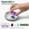 30 oz 887 ml Tumbler Lids,Magnetic Tumbler Lid Replacement for YETI,BPA Free 2 Pack Purple Tumbler Lids & 3 Pack Magnetic Slider view 2