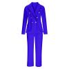 SACFOF 2 Piece Outfits for Women Long Sleeve Solid Color Blazer with Pants Casual Elegant Work Office Suit Sets view 2