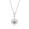 Silver Eternity 925 Sterling Silver Larimar Lotus Flower Pendant Necklace with 18 Inch Chain Necklace Jewelry for Women or Teens view 1
