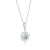 Silver Eternity 925 Sterling Silver Larimar Lotus Flower Pendant Necklace with 18 Inch Chain Necklace Jewelry for Women or Teens view 2