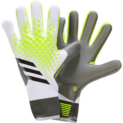 GJPWAKWM Soccer Goalkeeper Gloves Goalie Training Gloves Strong Grip Anti-Slip and Breathable for Adults and Children (White Grey,7)