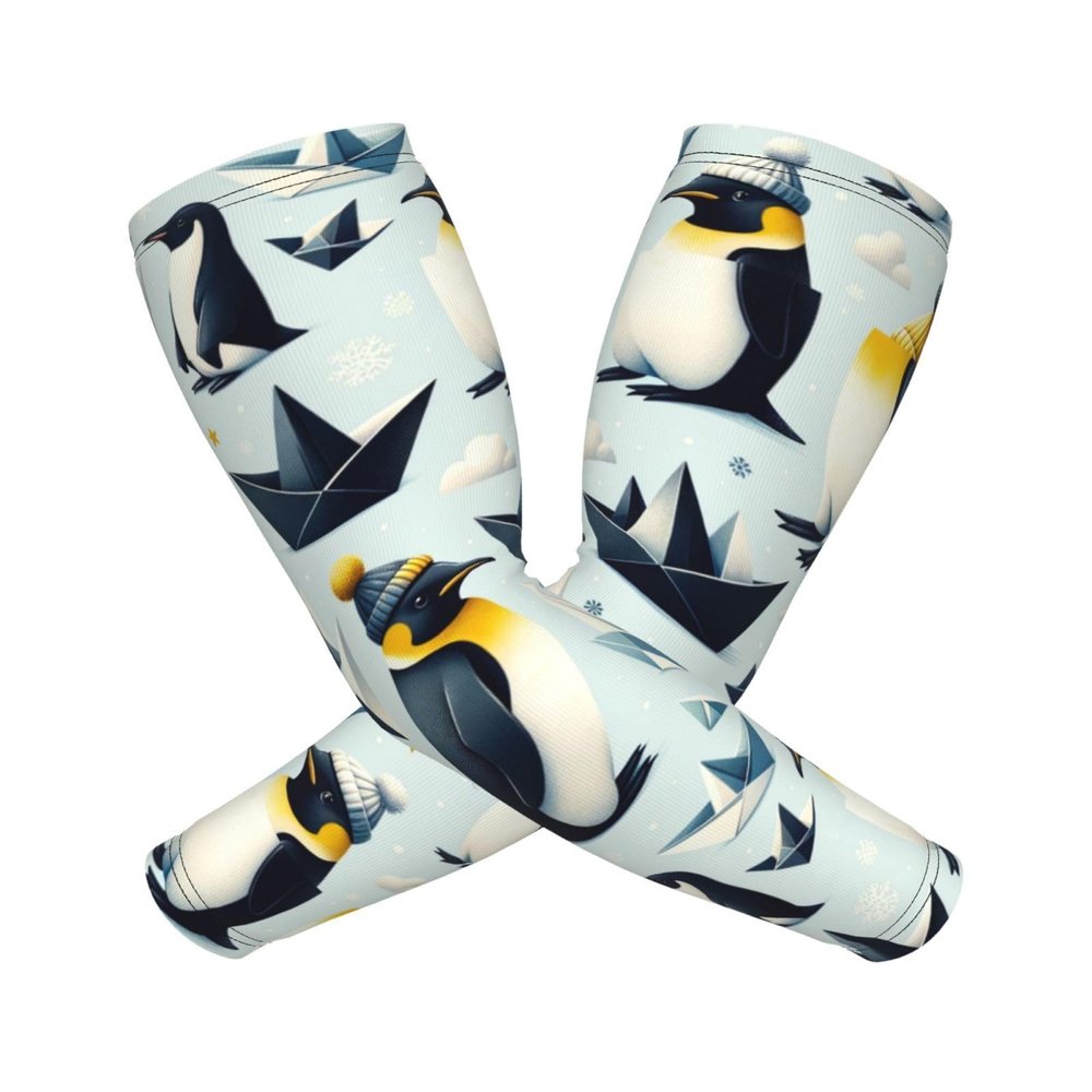 Unisex Lightweight Cooling Arm Sleeves Cute-Penguins-Ice Compression Warmer Cover For Outdoor Activity